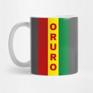 Oruro City in Bolivian Flag Colors Vertical Mug